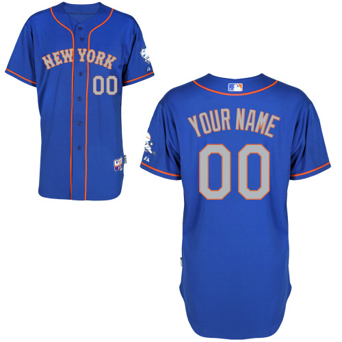 Customized New York Mets MLB Jersey-Men's Authentic Blue Road Baseball Jersey